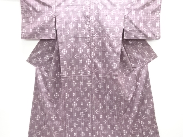 JAPANESE KIMONO / ANTIQUE KIMONO / SILK / FUSHI TSUMUGI / WOVEN KASURI PATTERN